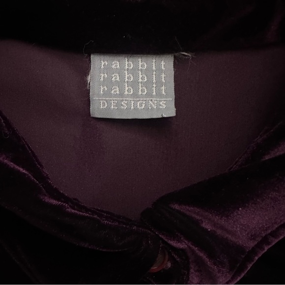 Rabbit Rabbit Rabbit Designs Velvet Tunic Shirt Jacket Plum Eggplant Size 18M - Picture 10 of 10
